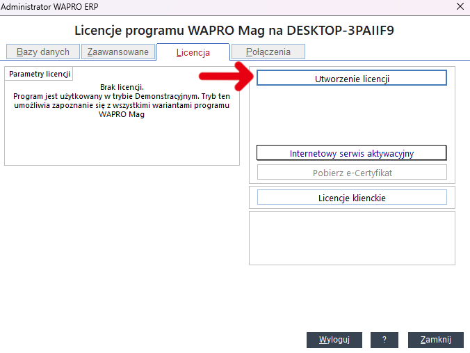 Aktywacja licencji WAPRO